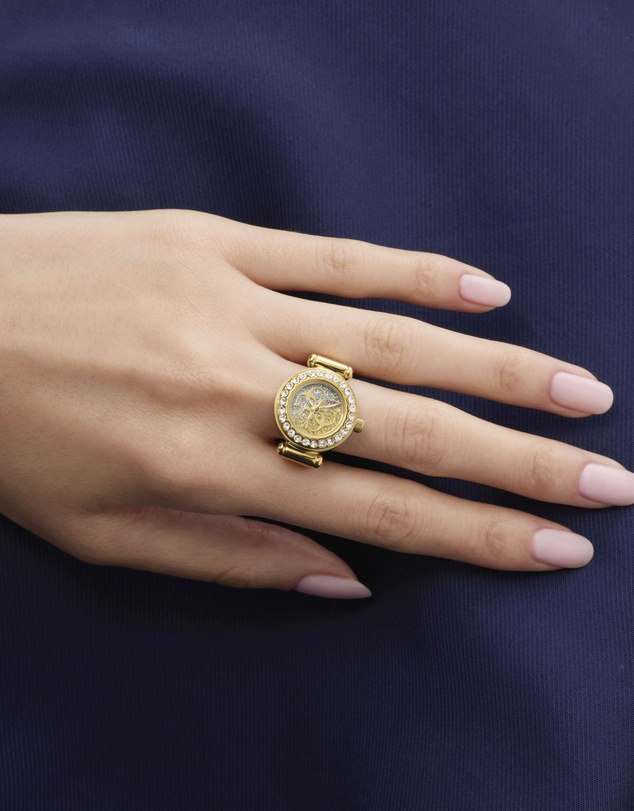 GUESS - GUESS Ladies Gold-Tone Analogue Ring Watch
