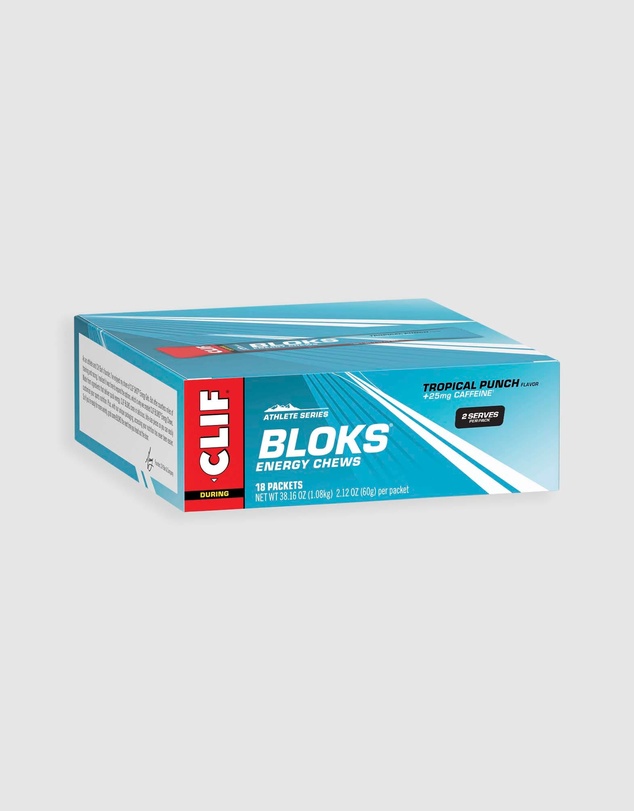 CLIF - Tropical Punch (25mg Caffeine) Bloks Energy Chews - 18x60g