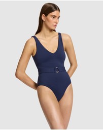 JETS - V-Neck Belted One-Piece