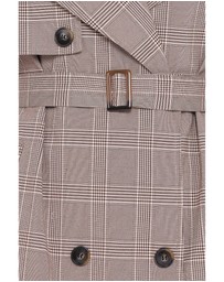 Petal & Pup - Billy Button Front Trench Coat - Brown Plaid