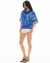 THE TALES - Ibiza Sky Silk Fringed Shirt