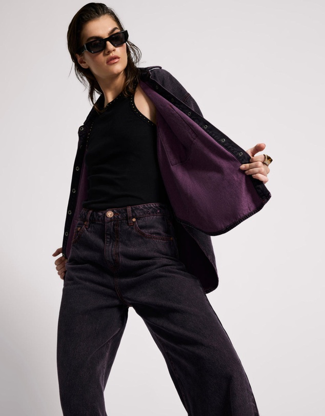 ONE TEASPOON - Daria Denim Shacket - Black Pink