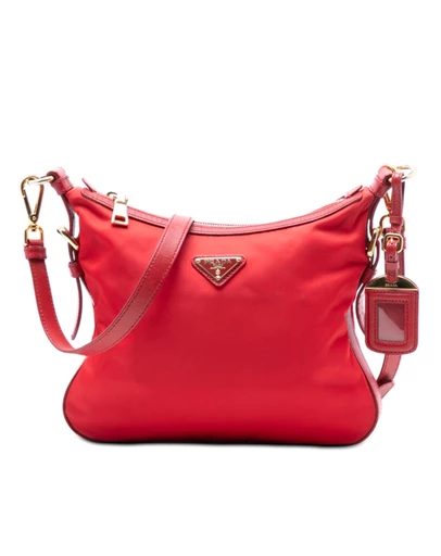 Pre-Loved by Azura Reborn - Pre-Loved Saffiano Trimmed Tessuto Zip Top Crossbody