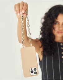 LOUVE COLLECTION - Desert Sand Phone Case + Kate Silver-Plated Wristlet