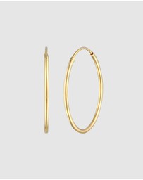 Elli Jewelry - Earrings Creoles Round Basic Classic Timeless in 925 Sterling Gold Plated