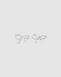 Elli Jewelry - Earrings Stud Bow Trend with Zirconia Crystals in 925 Sterling Silver