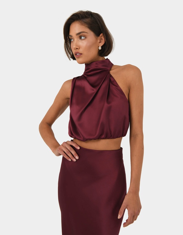 Forcast - Kaye Asymmetric Cowl Neck Top