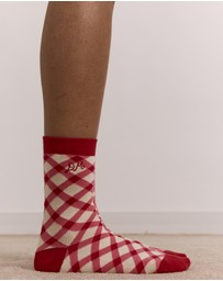 Damson Madder - Calf Length 2 Pack Socks