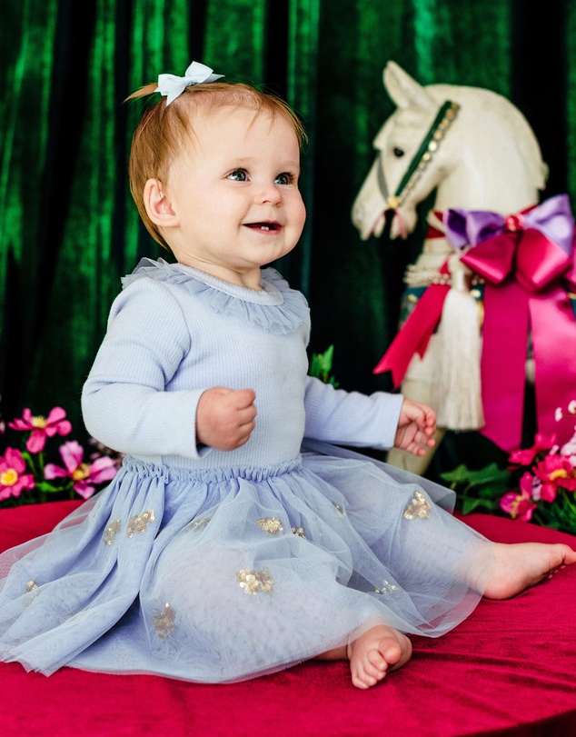 Fleur Harris - Evangeline Tutu Bodysuit Dress in Cornflower