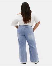 City Chic - Plus size Harley Fit Hallie Wide Leg Jean - mid wash
