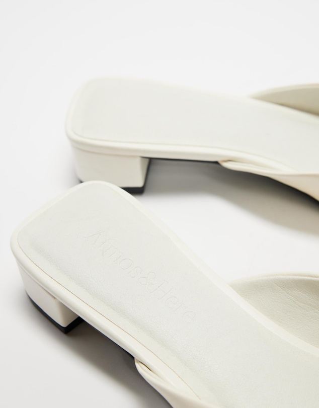 Atmos&Here - Willow Square Toe Leather Mules