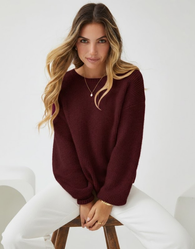 Esther & Co - Harvie Knit - Wine