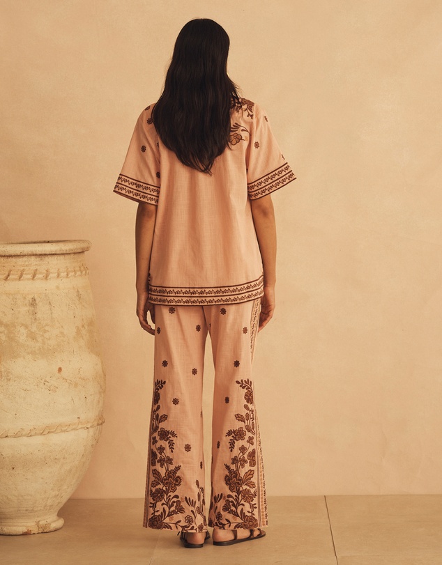AUR OCEA - Embroidered Straight Leg Pant