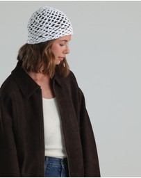 Morgan & Taylor - Sophie Crochet Mesh Hat in White