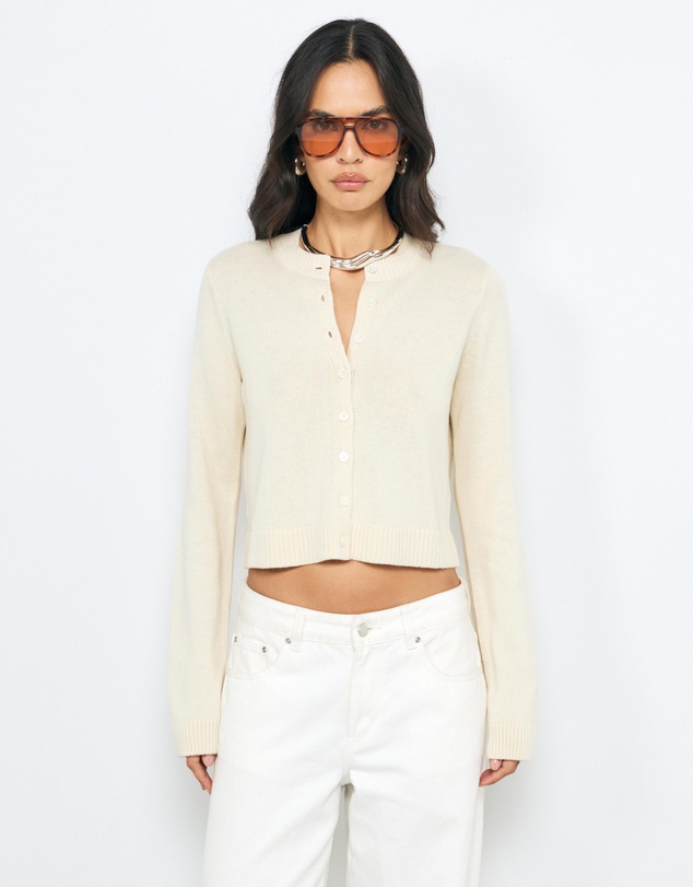 AERE - Loni Cotton Cashmere Blend Cardigan