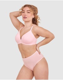Bras N Things - NKD High Waist Brazilian Knicker-Pink