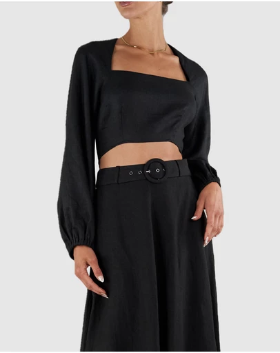 Amelius - Bridgette Linen Crop Top