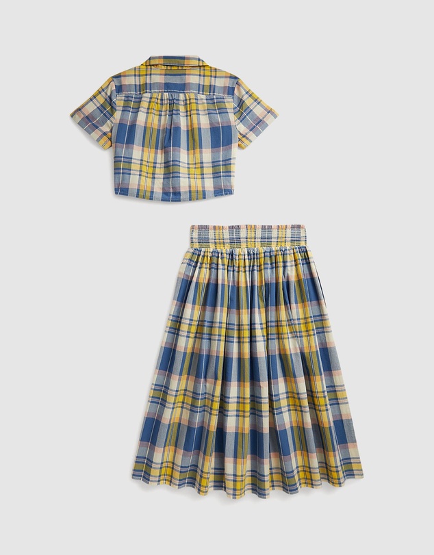 Polo Ralph Lauren - Plaid Cotton Tie-Front Shirt & Skirt - Kids-Teens
