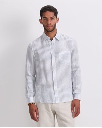 Sportscraft - Marco Long Sleeve Linen Stripe Shirt