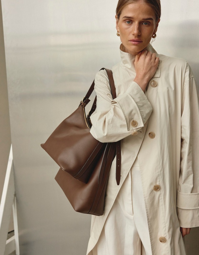 VESTIRSI - Harper Chocolate Leather Hobo