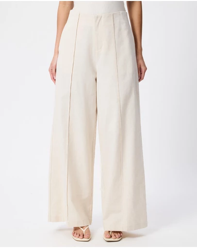 Tussah - Esme Pintuck Linen Blend Wide Leg Pants