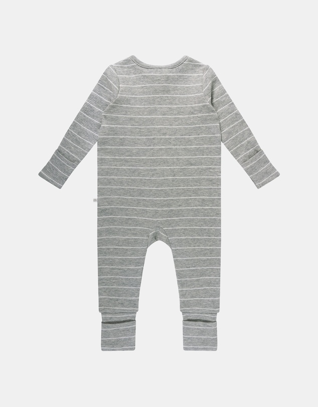 Kynd Baby - Organic Cotton Waffle in Grey Stripe