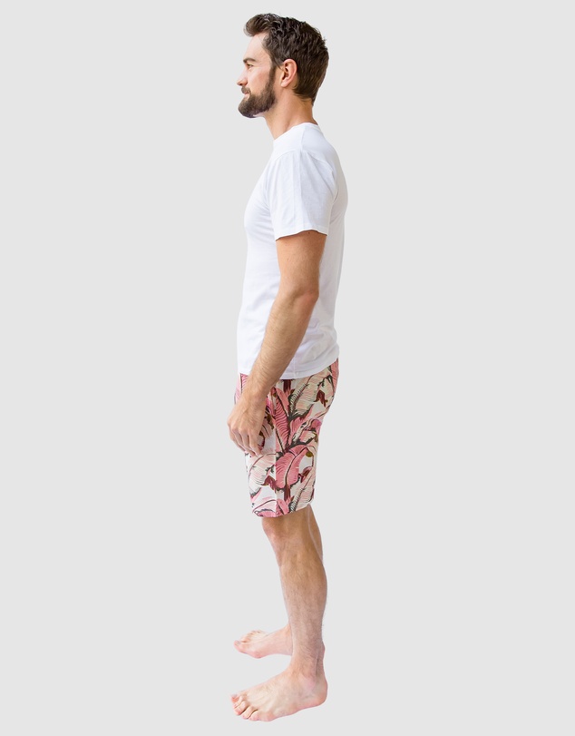 Sant And Abel - Men's Martinique® Pink Banana Leaf Sleep Shorts