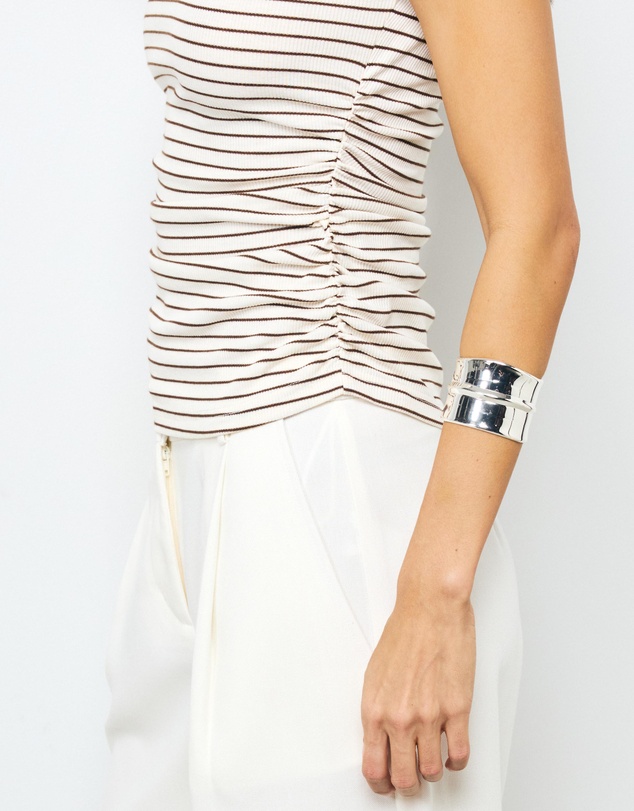 AERE - Belle Stripe Ruched T-Shirt