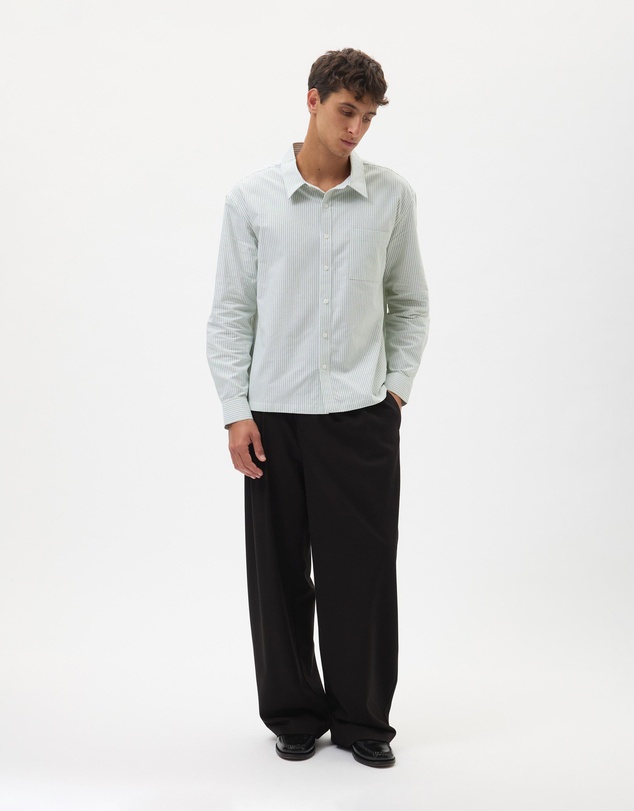 AERE - Boxy Stripe Oxford Shirt
