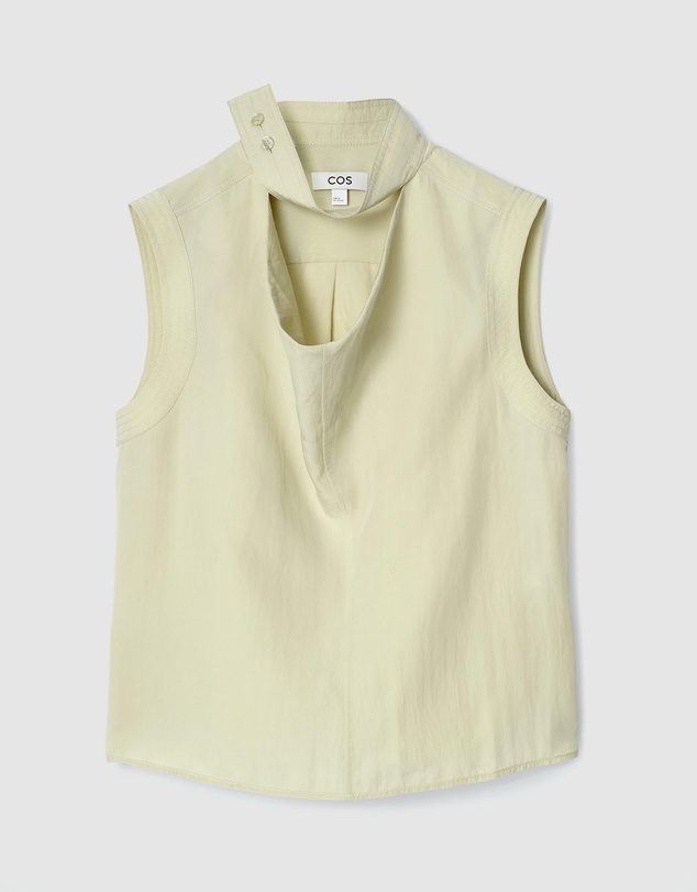 COS - Sleeveless Cut-Out Cowl-Neck Blouse