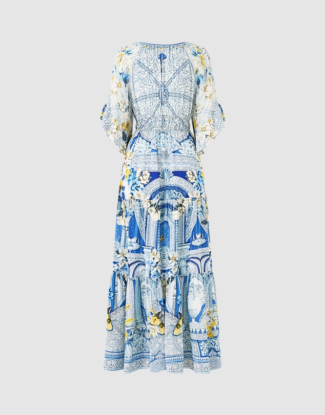 Camilla - Ruffle Sleeve Long Dress