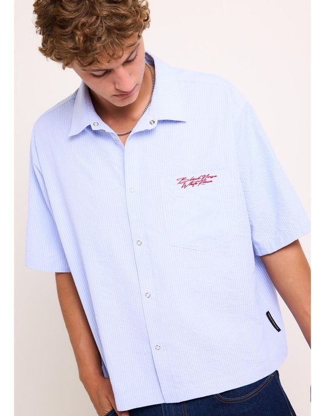 Black Noise White Rain - Crinkel Short Sleeve Shirt