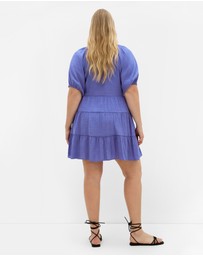 City Chic - Plus size Kara Tiered Mini Dress - amethyst