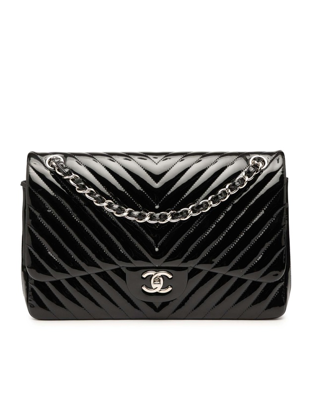 Pre-Loved by Azura Reborn - Pre-Loved Jumbo Classic Chevron Patent Double Flap