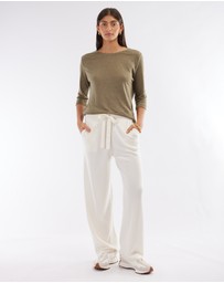 Amelius - Bronte Linen Three Quarter Jersey Top