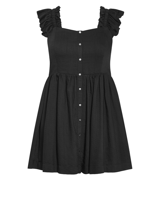 City Chic - Plus size Mirage Tie Back Mini Dress - black