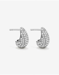 Michael Hill - Pavé Dome Cubic Zirconia Stud Earrings in Sterling Silver