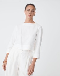 Forcast - Emma Button Back Linen Top