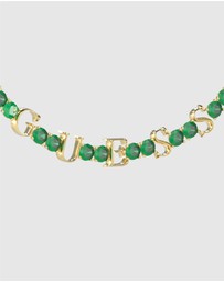 GUESS - Arm Party Gold Tone Green Crystal Bracelet