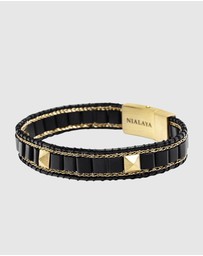 Nialaya Jewellery - Black Onyx Stud Bracelet