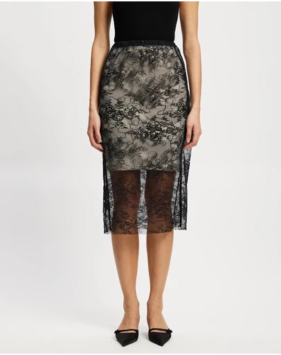 Lindsay Nicholas New York - Sheer Lace Skirt with Underskirt