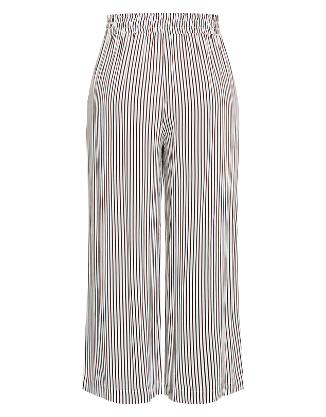 City Chic - Plus size Demi Stripe Wide Leg Pant - choc ivory