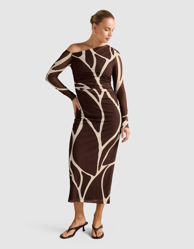 Forever New - Gemma Tipped Shoulder Midi Dress