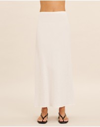AERE - Linen Bias Cut Midi Skirt