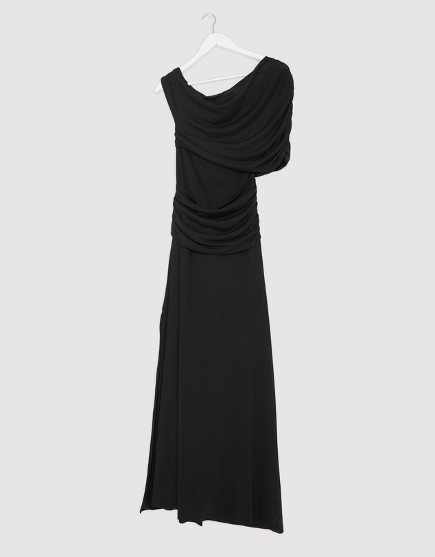 Revibe - Repaired CHANCERY Margot One Shoulder Drape Maxi Dress - AU 10