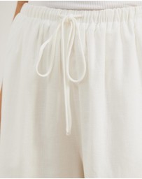 Atmos&Here - Tenley Drawstring Linen Blend Shorts