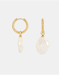 Dower & Hall - Women's Timeless Keshi Pearl Hoops In Gold Vermeil