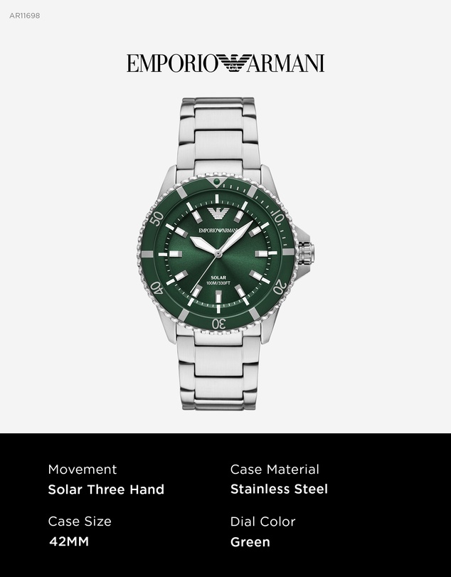 Emporio Armani - Silver Tone Analogue Watch
