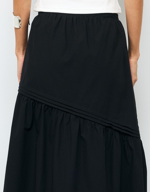 AERE - Margot Cotton Asymmetric Maxi Skirt