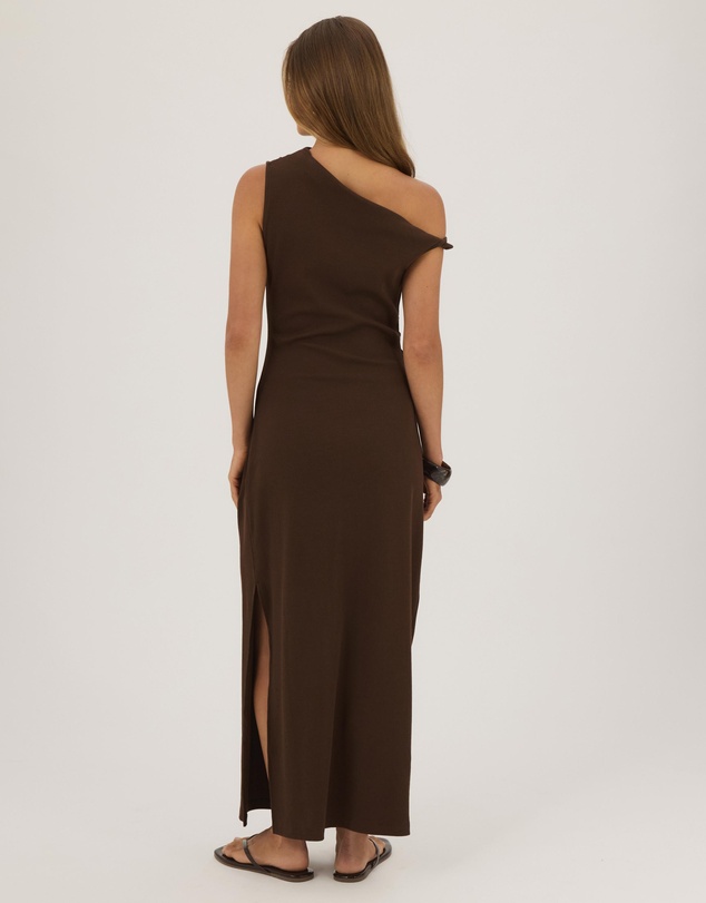 Atmos&Here - Heidi Organic Cotton Rib Off Shoulder Midi Dress